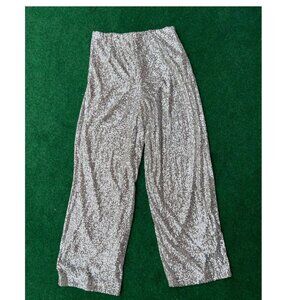 NEW - GB GIRLS - GIANNI BINI - SILVER SEQUIN - PANTS - GIRLS SIZE - L